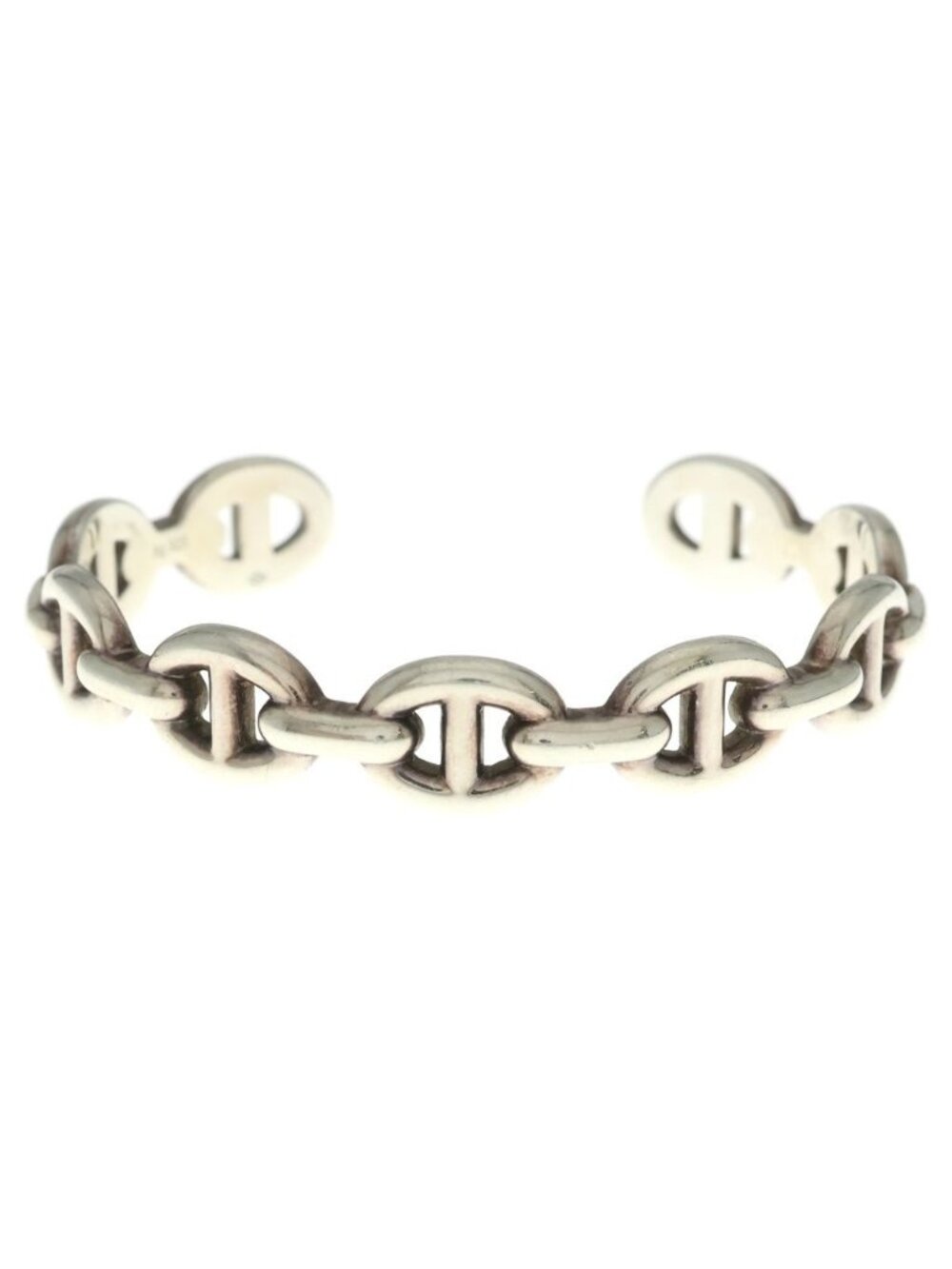 Hermes Chaine D'Ancre Enchainee Bangle Silver Bracelet